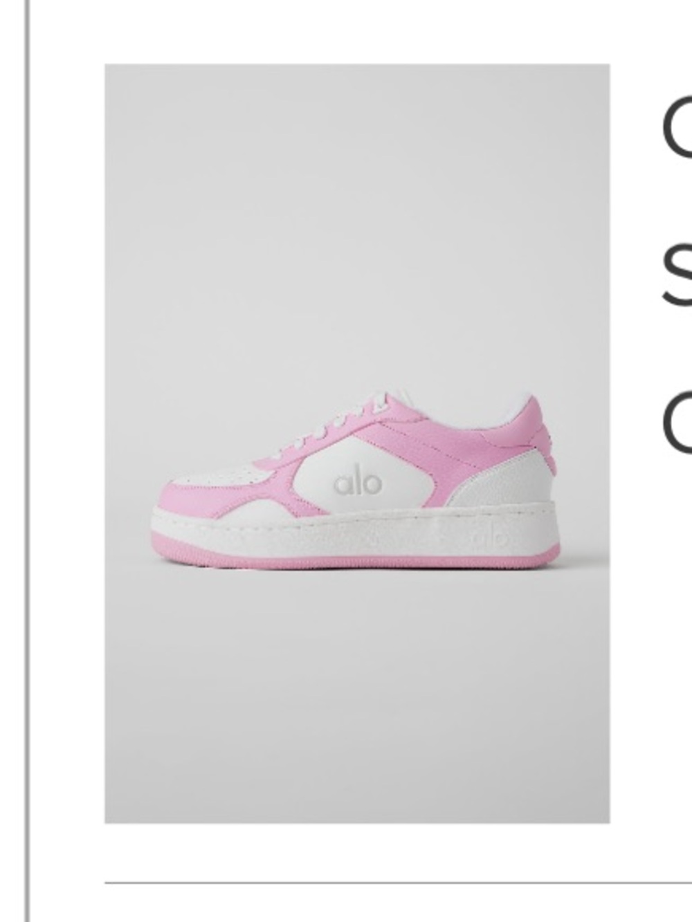 ALO Yoga Kids Low-Top Sneaker in Pink and White